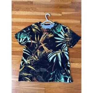 Guess Mens Tropical Jungle Palm Tree Print Short Sleeve Crewneck T-Shirt Size L